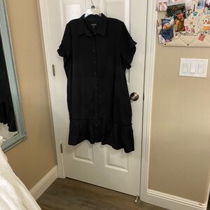 J. Crew Black Button-Up mini dress